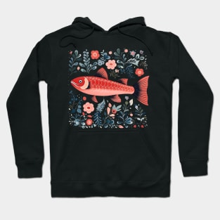 A Cute Salmon Scandinavian Art Style Hoodie